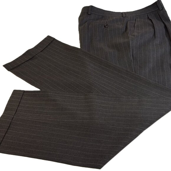 Polo Ralph Lauren Pants Men's 34x32 Gray 100% Wool Dress Slacks Classic Fit - Picture 10 of 16